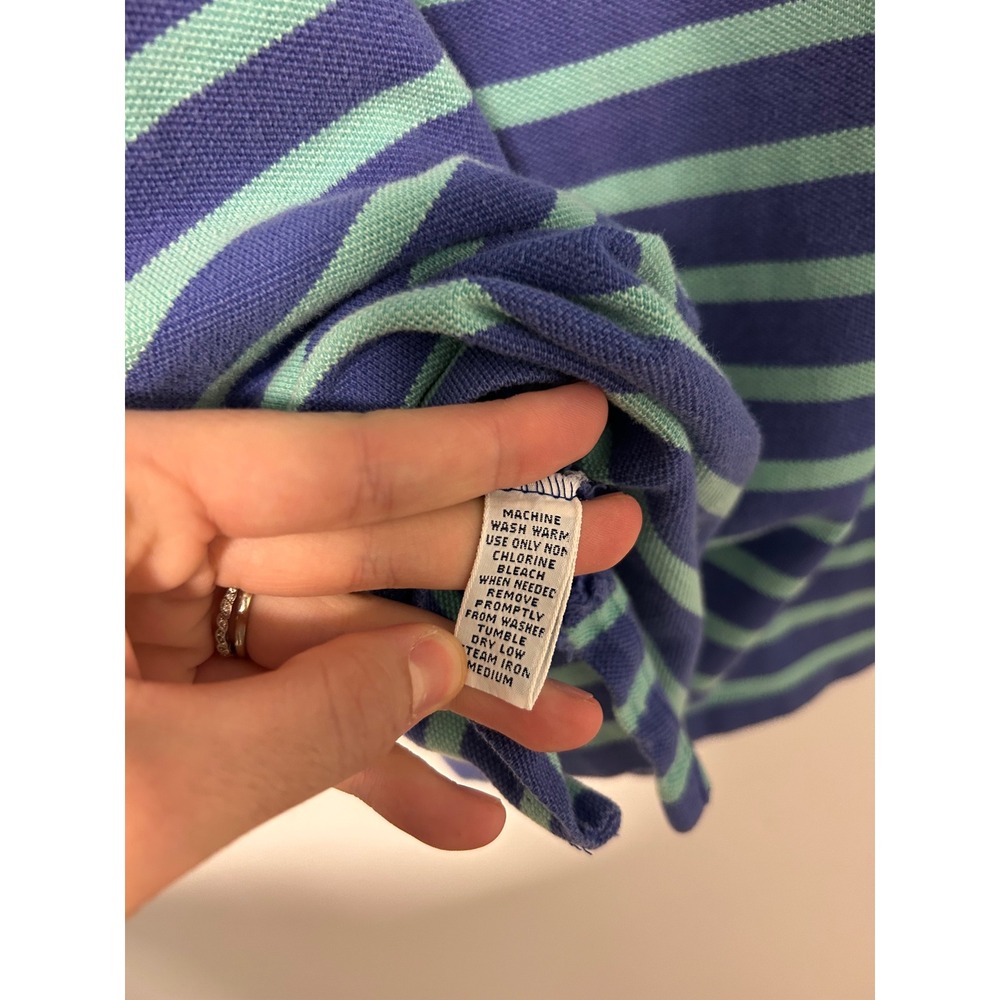 Polo Ralph Lauren The Big Shirt Mens Medium Purple Mint Green Striped Polo USA - Picture 7 of 9
